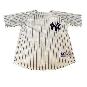 Russell‎ Athletic NY Yankees pin striped Rodriguez short sleeve jersey SIZE L